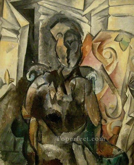 Mujer sentada en un sillón 2 1909 Pablo Picasso Pintura al óleo